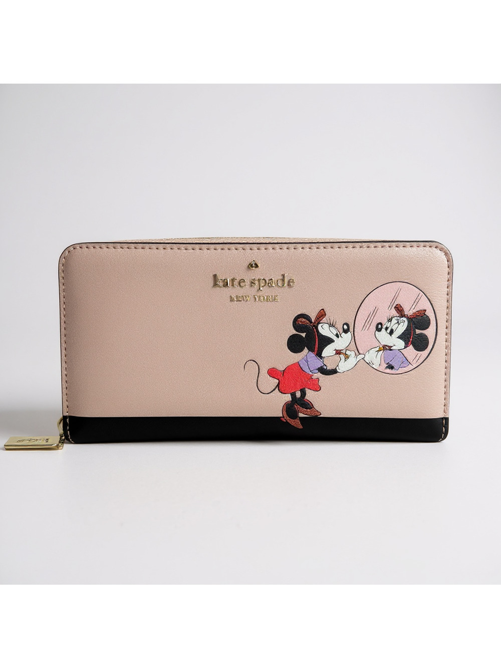 Kate Spade Disney Minnie Mouse Wallet Pale Vellum Multi WLR00284 Zip Leather